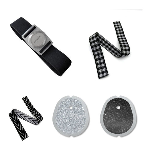 Sparset XL: Armband mit Halter, Sticker und 2 Wechselbändern "METALLIC” (z.B. für Dexcom G7)