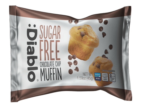 6er Sparpack Diablo zuckerfreier Muffins mit Schokostückchen 45g - 9,7 g anrechenbare Kohlehydrate