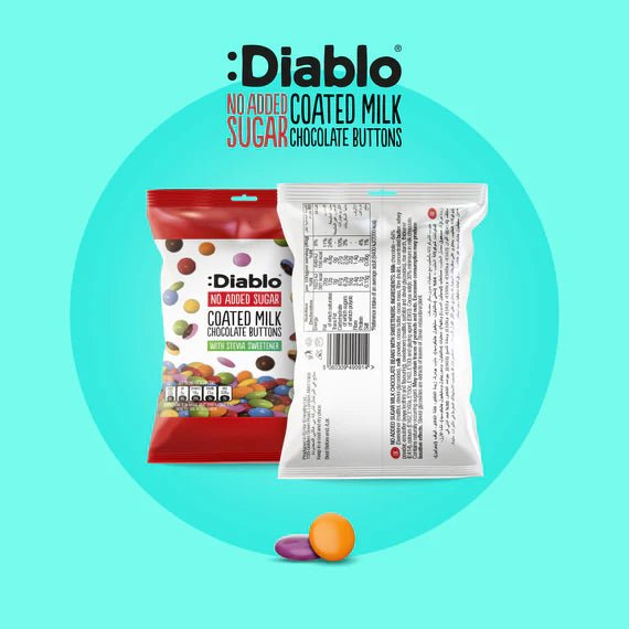 Diablo zuckerfreie Schokolinsen (40g) - nur 2,6g anrechenb.KH - von Zuckerschmuck