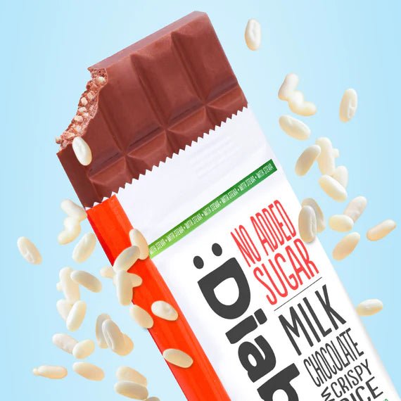 Diablo zuckerfreie Milchschokolade Crispy Rice 75g - nur 12g anrechenbare KH/Tafel - von Zuckerschmuck