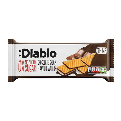 Diablo zuckerfreie Waffel mit Schokoladencreme (150g) -  9–14 g anrechenbare KH/25 g Portion