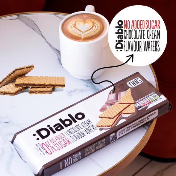 Diablo zuckerfreie Waffel mit Schokoladencreme (150g) - 9–14 g anrechenbare KH/25 g Portion - von Zuckerschmuck