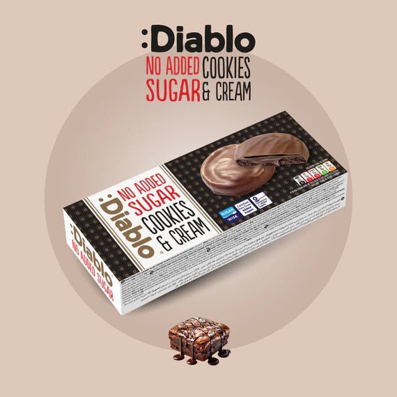 Diablo zuckerfreie dunkle Schokoladenkekse mit Schokocremefüllung (128 g) nur 4,5g anrechenbare KH/Cookie - von Zuckerschmuck