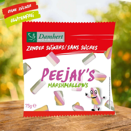 Zuckerfreie glutenfreie Peejay's Marshmallows 75g (nur 6g anrechenb. KH/75g)