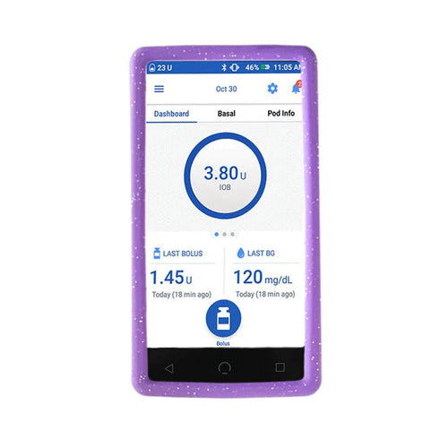 Omnipod DASH Silikonhülle SOFT Lila Glitzer