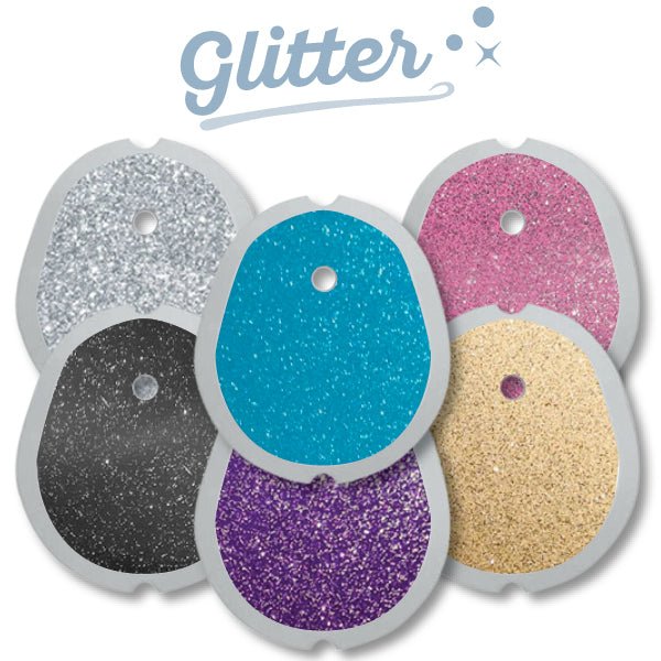 Sticker für Dexcom Transmitter G7 mit glänzender Glitzer Schutzfolie von Zuckerschmuck. UV-, kratz- und wasserfest.