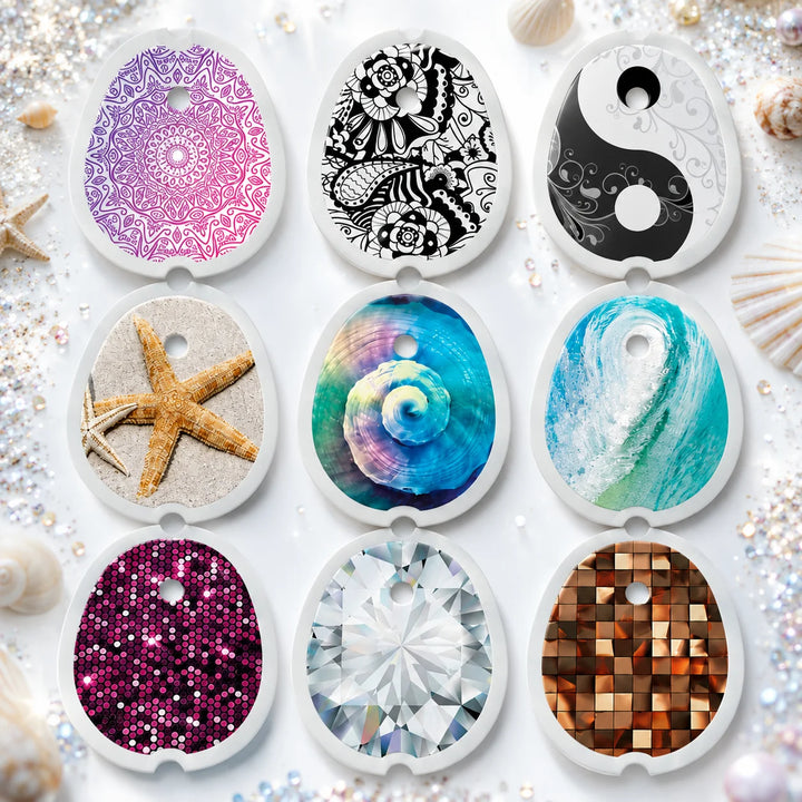 Dexcom G7 Sticker 9er-Sparset: Glitzer, Ocean & Spirit