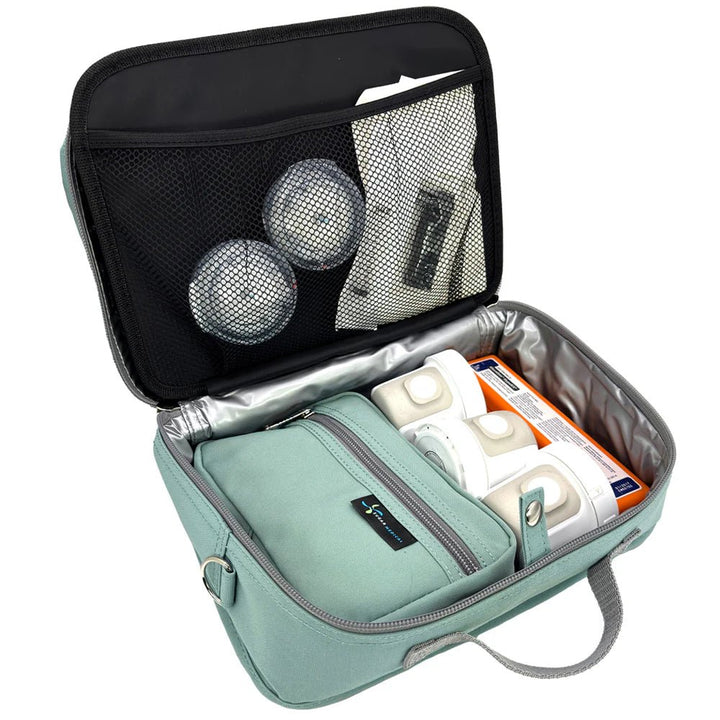 Diabetes Reisetasche mit Gepäckgurt - Seafoam - von Zuckerschmuck