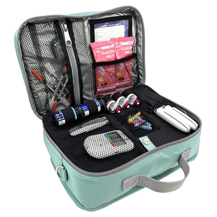 Diabetes Reisetasche mit Gepäckgurt - Seafoam - von Zuckerschmuck