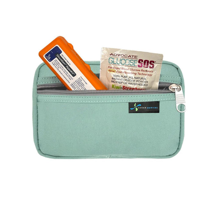 Diabetes Reisetasche mit Gepäckgurt - Seafoam - von Zuckerschmuck
