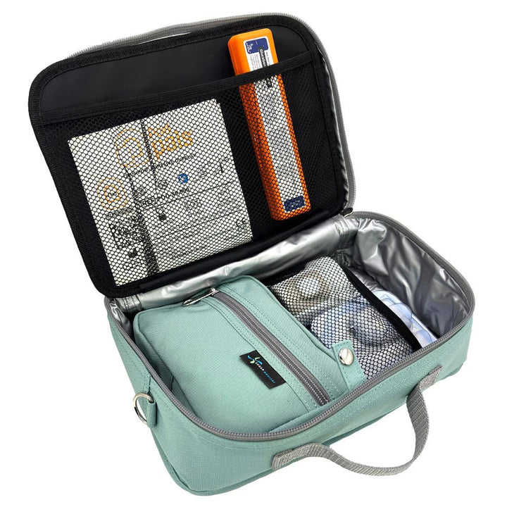 Diabetes Reisetasche mit Gepäckgurt - Seafoam - von Zuckerschmuck