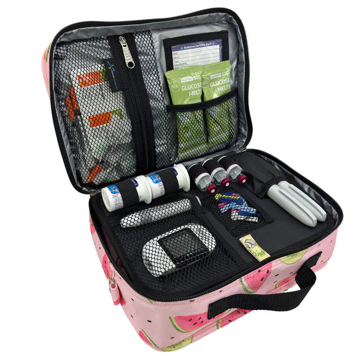 Diabetes Reisetasche mit Gepäckgurt - Wassermelone - von Zuckerschmuck