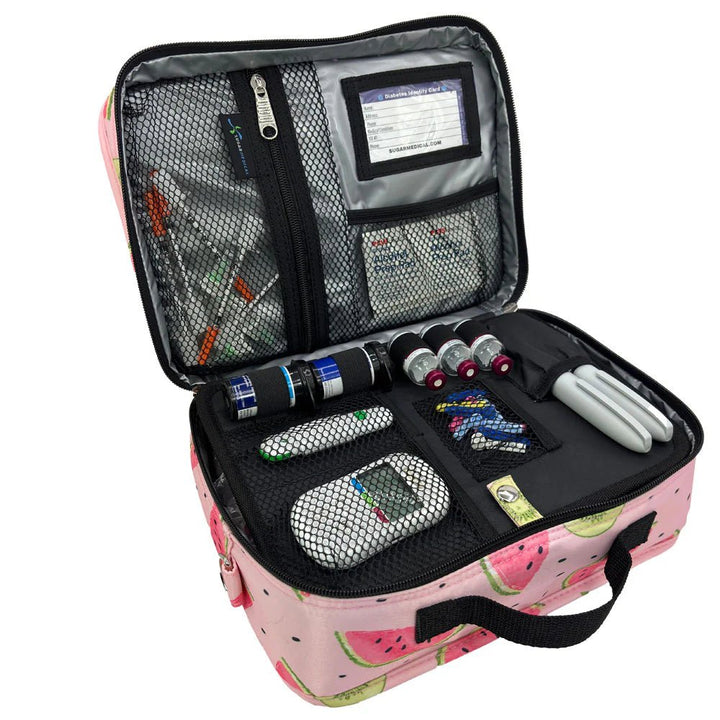 Diabetes Reisetasche mit Gepäckgurt - Wassermelone - von Zuckerschmuck