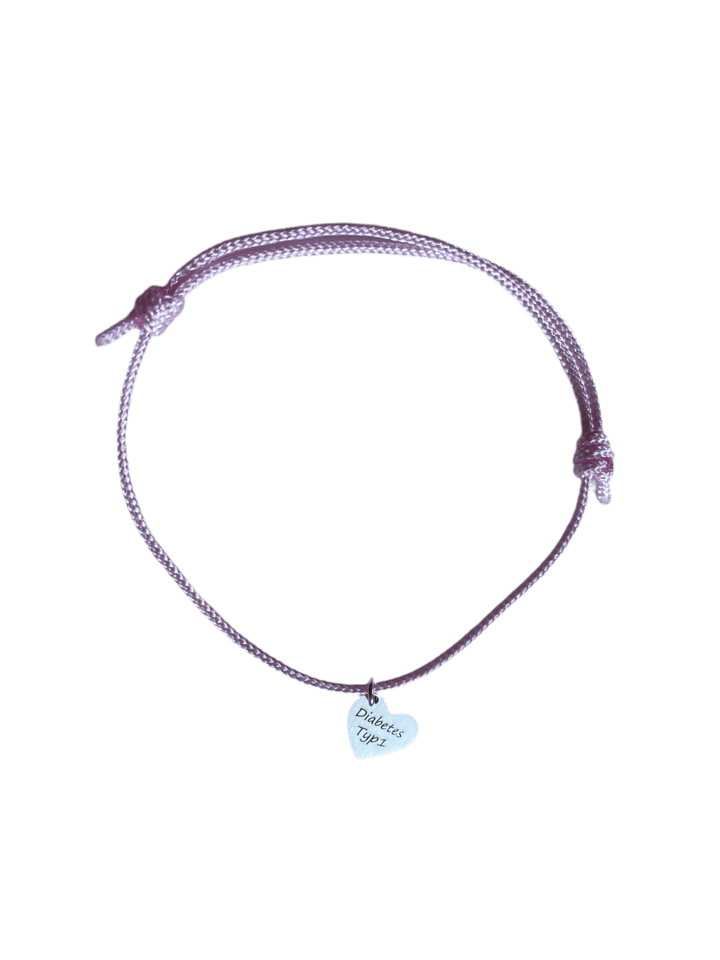 Diabetes Typ 1 Armband rosa verstellbar