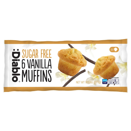 6er Sparpack Diablo zuckerfreie Vanille Muffins 270g - nur 11g anrechenbare KH pro Muffin