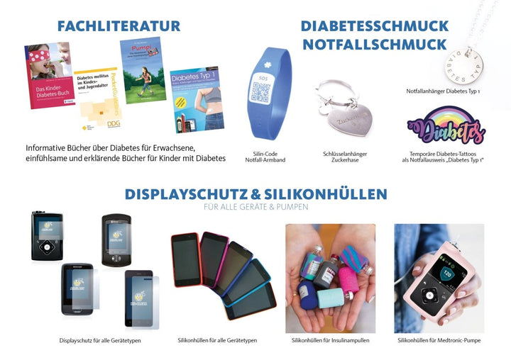 10 x Zuckerschmuck Katalog + Flyer im Set zum Auslegen in Praxen, Selbsthilfegruppen oder Apotheken - von Zuckerschmuck