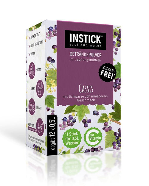 INSTICK Cassis 12x0.5l without carbohydrates/proteins
