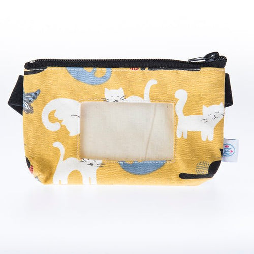 Insulinpumpentasche KATZEN GELB mit Sichtfenster und flexiblem Gurt
