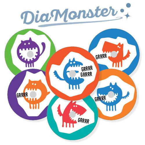 6er Sparpack Freestyle Libre 1 und 2 Sticker "Dia Monster"