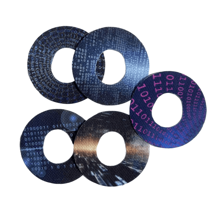 5x Design Tape + Sticker BINARY – Dexcom G7 - von Zuckerschmuck