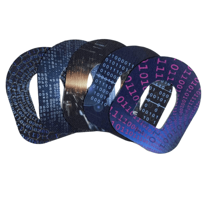 5x Design Tape + Sticker BINARY - Omnipod - von Zuckerschmuck