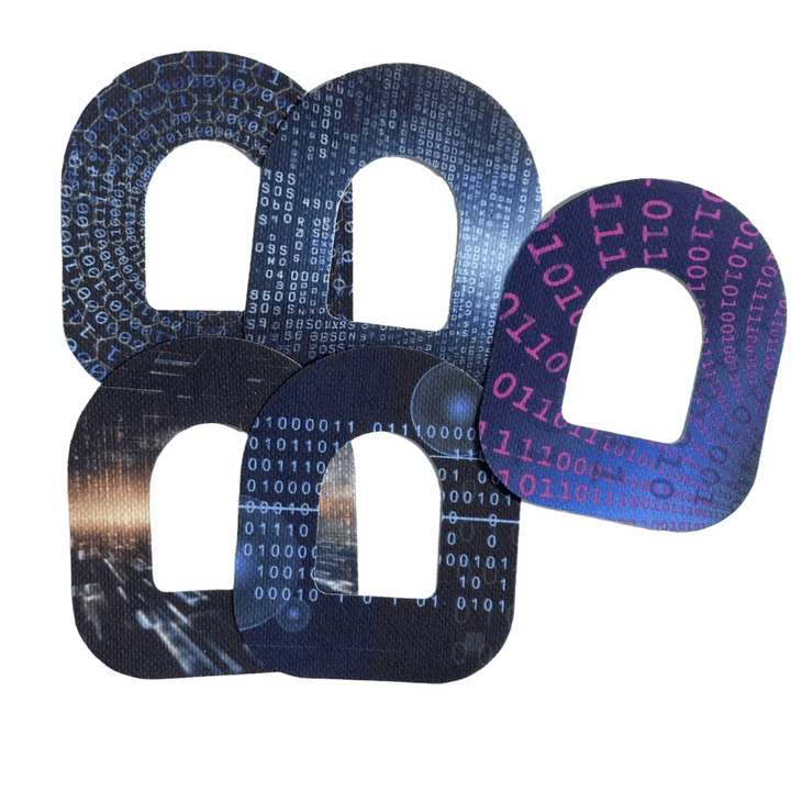 5x Design Tape + Sticker BINARY - Omnipod - von Zuckerschmuck