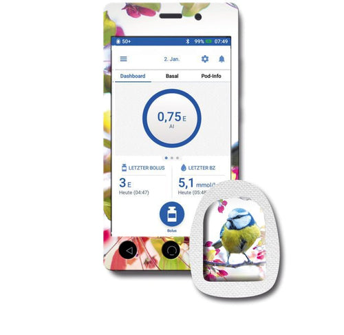 Omnipod DASH Sticker "Springbird''