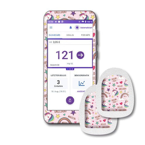 Omnipod 5 Controller Sticker Set "Einhorn"