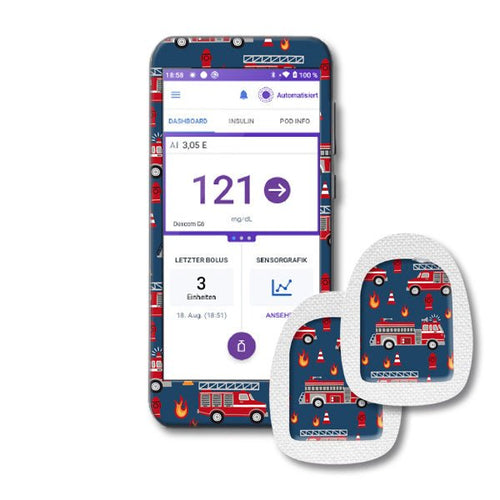 Omnipod 5 Controller Sticker Set "Feuerwehr"