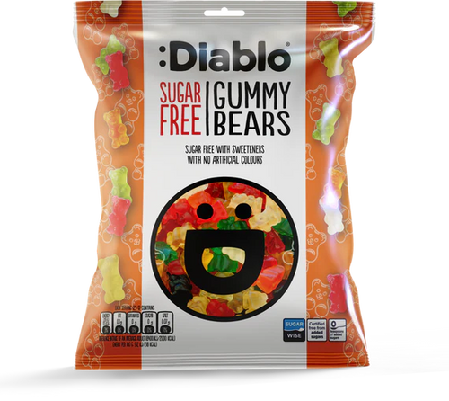 Diablo zuckerfreie Gummibärchen - 75g (nur 1,5g anrechenb. KH/Tüte)