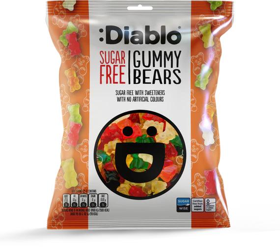 Diablo zuckerfreie Gummibärchen - 75g (nur 1,5g anrechenb. KH/Tüte) - von Zuckerschmuck