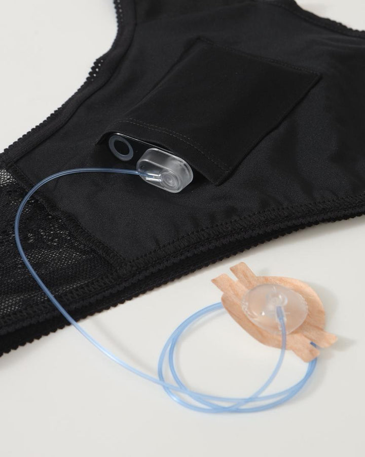 KENNENLERNPREIS: Lingerie mit Insulinpumpentasche - exklusiver Slip für Diabetikerinnen Spitze schwarz in edler Geschenkbox - von Zuckerschmuck