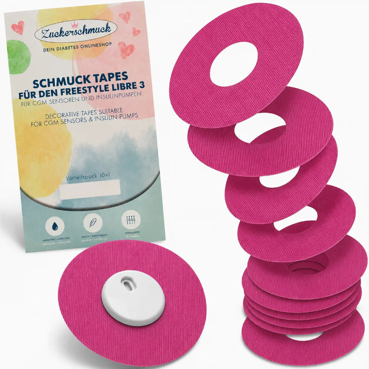 Zuckerschmuck Sparpack SCHMUCK Tape Ring Pink (z.B. Libre 3)