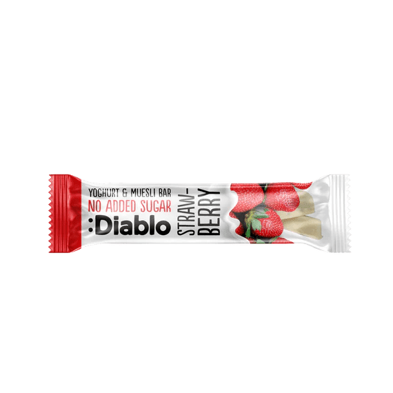 Diablo zuckerfreier Erdbeer Jogurt Riegel (30 g) - nur 11g anrechenb.KH - von Zuckerschmuck