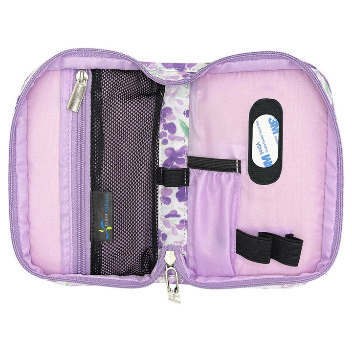 Diabetes Zubehörtasche "Tessa Purple Floral" - von Zuckerschmuck