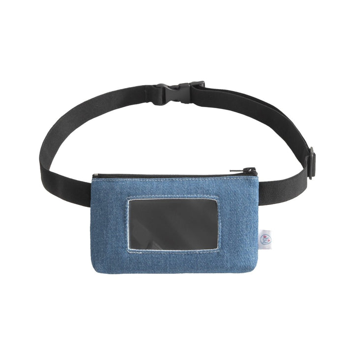 Insulinpumpentasche JEANS BLAU mit Sichtfenster und flexiblem Gurt (3 - 99 Jahre) - von Zuckerschmuck