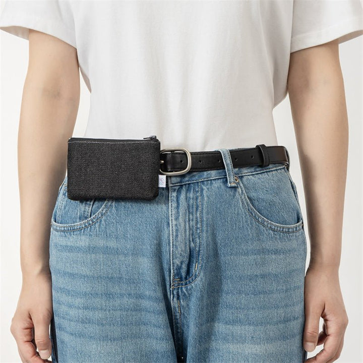 Insulinpumpentasche JEANS SCHWARZ mit Gürtelschlaufe - von Zuckerschmuck
