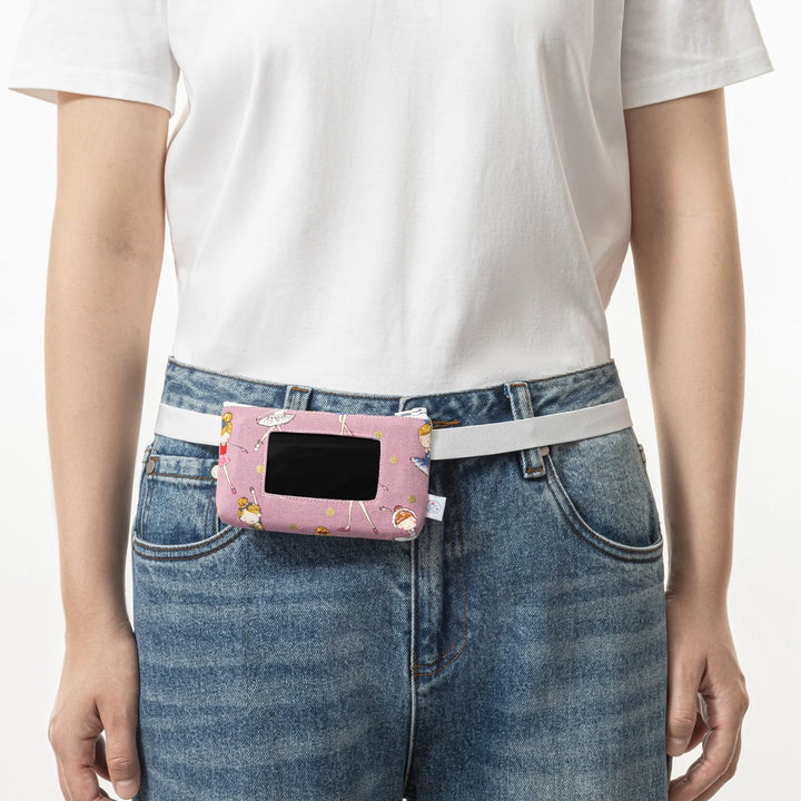 Funda para bomba "Ballet" para bombas de insulina: funda para bomba de insulina rosa con ventana y cinturón flexible, para lectores de MCG, 65 cm
