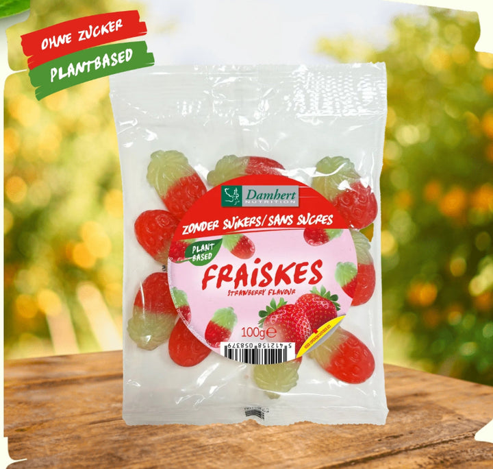Zuckerschmuck Damhert Zuckerfreie Fraiskes Strawberry Flavour
