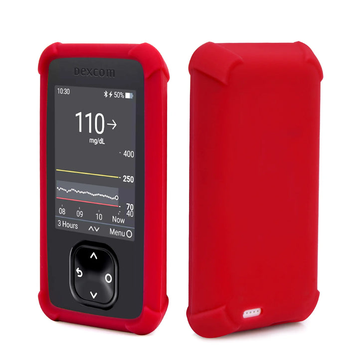 Dexcom G7 receiver case, silicone cover SOFT, red