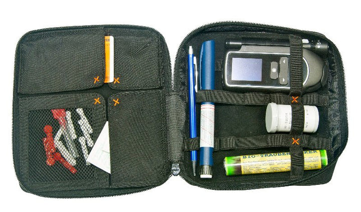 Zuckerschmuck Diabetes Zubehörtasche diabag ''ONE XL'' Nylon Schwarz Innen