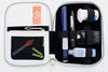 Zuckerschmuck Diabetes Zubehörtasche diabag ''ONE plus'' Rindnappa Leder Weiß Innenleben 