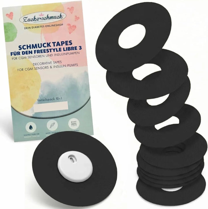Zuckerschmuck Freestyle Libre 3 Tape Sparpack Schwarz