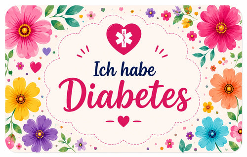 Medical ID Karte für Diabetiker ''Flowers''