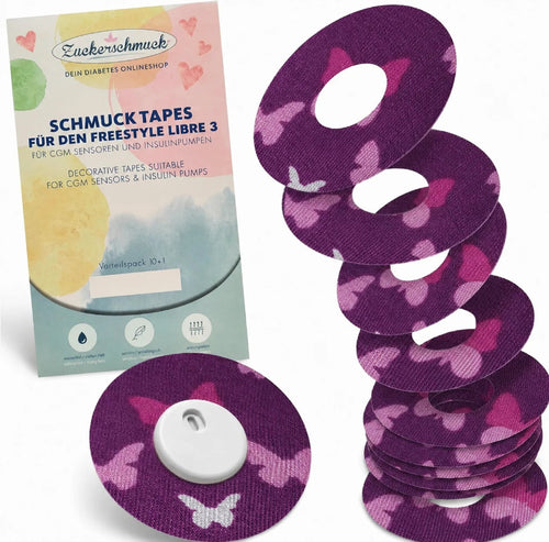 Sparpack 10 + 1 SCHMUCK Tape Ring Butterfly (z.B. Libre 3)