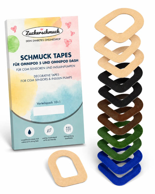 Sparpack 10+1 Tape + Sticker BASIC MIX (passend z.B. OMNIPOD, OMNIPOD 5, OMNIPOD DASH)