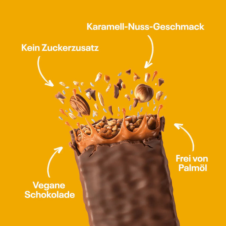 10+2 Sparpack NEOH CARAMEL NUTS BAR - Schokoriegel ohne Zucker - nur 2g anrechenb. KH/Riegel - von Zuckerschmuck