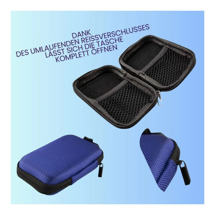 Diabetes Zubehör Tasche mit Karabinerhaken für Blutzuckermessgeräte "BLAU" - von Zuckerschmuck
