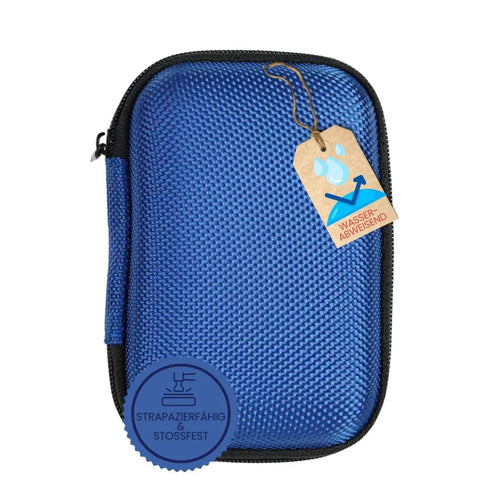 Diabetes Zubehör Tasche mit Karabinerhaken für Blutzuckermessgeräte "BLAU"