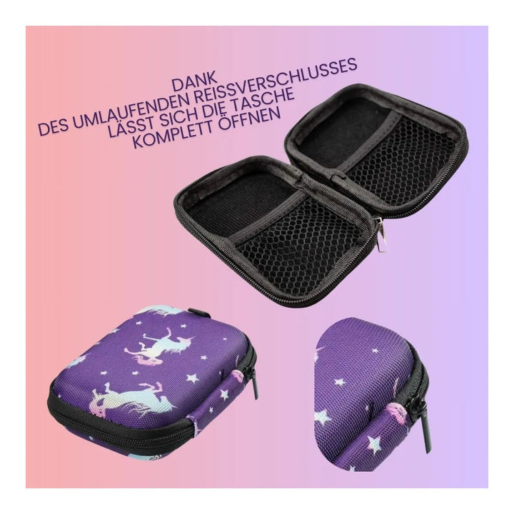 Diabetes Zubehör Tasche mit Karabinerhaken für Blutzuckermessgeräte "EINHORN" - von Zuckerschmuck
